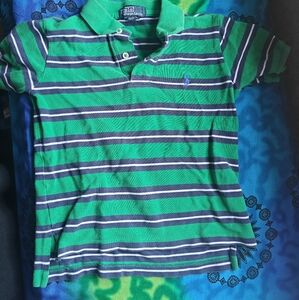 Ralph Lauren Kids Polo in Green and Blue Stripes